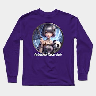 Patchwork Panda Girls Long Sleeve T-Shirt